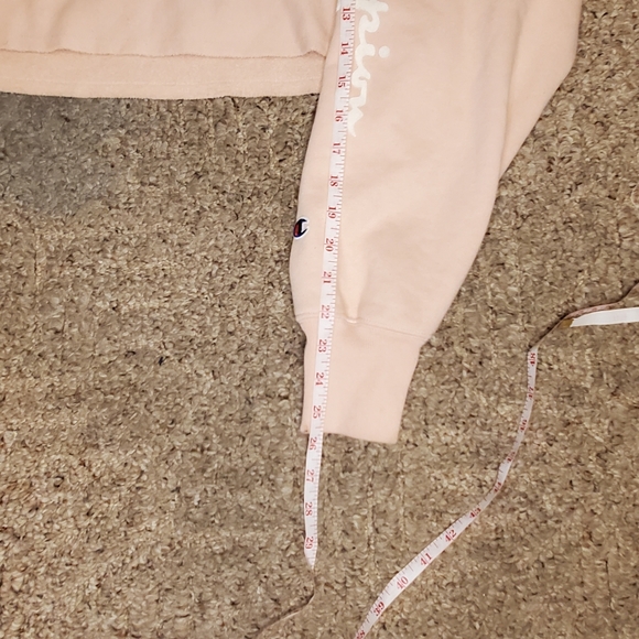 Champion Pastel Baby Pink Kawaii Crop Top long Sleeve Sweatshirt - Picture 7 of 7